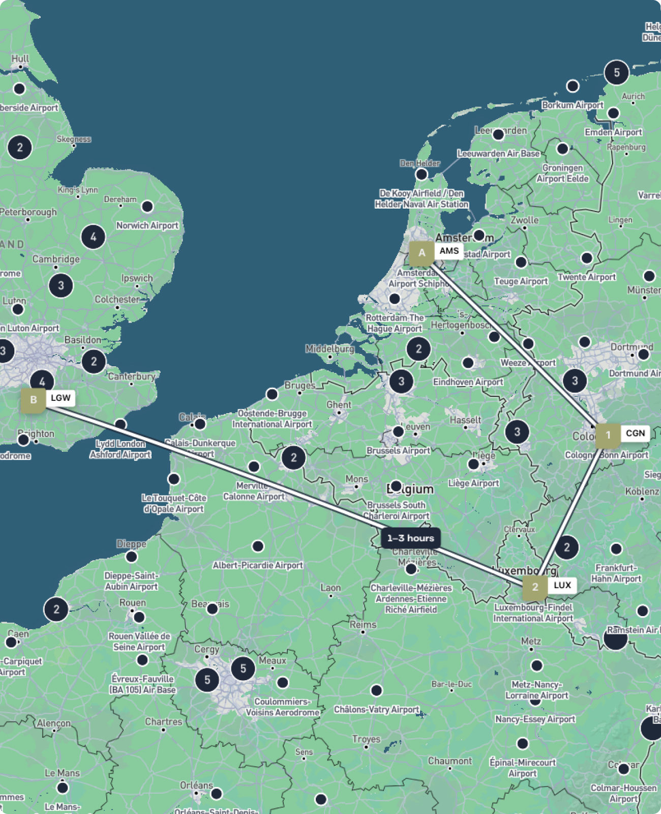 Multi-leg route planning